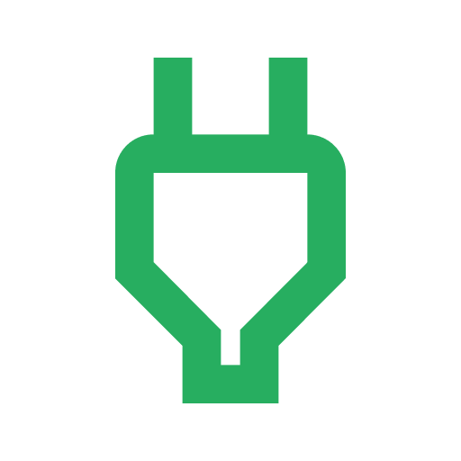 Green electrical plug icon
