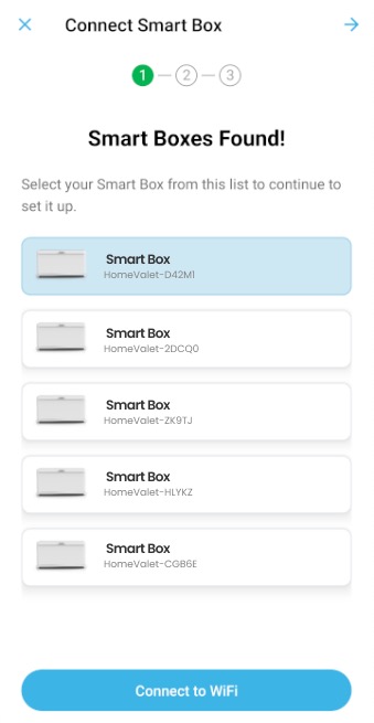 Select Smart Box screen