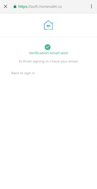 Email verification splash page