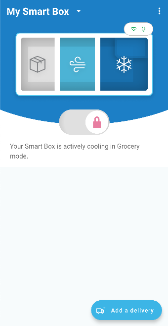 Home screen with Smart Box in grocery mode