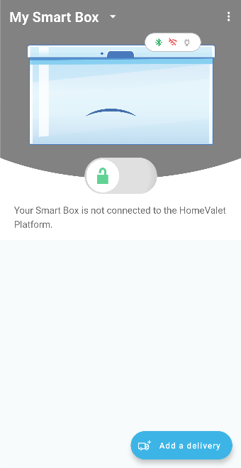 Home screen with disconnected Smart Box